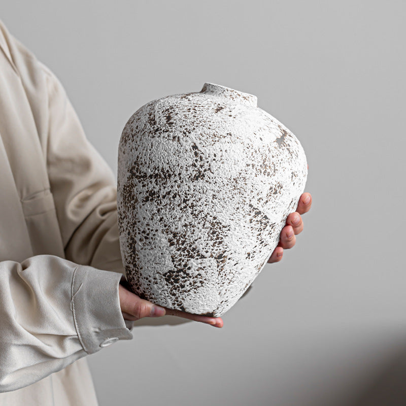 Rustic Textured Ceramic Decorative Vase