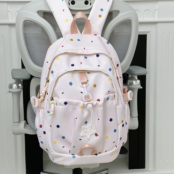 Backpack with Colorful Star Pattern and Versatile Compartments Bowlift