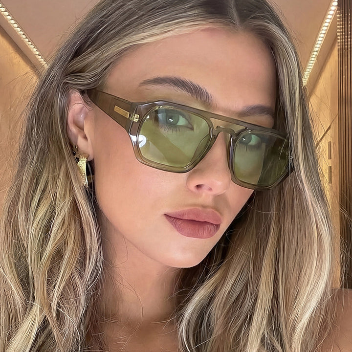 Women’s fashionable rectangular glasses with elegant metal accent Bowlift