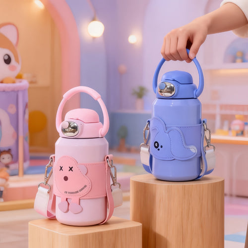 Ladies Insulated Water Bottle with Cute Bunny Design Bowlift