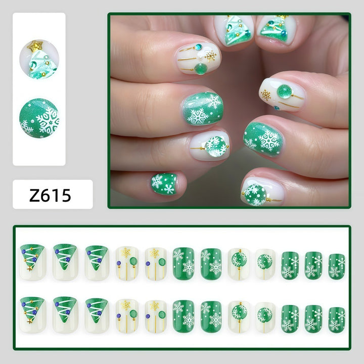 Artificial nail set with festive Christmas motifs Bowlift