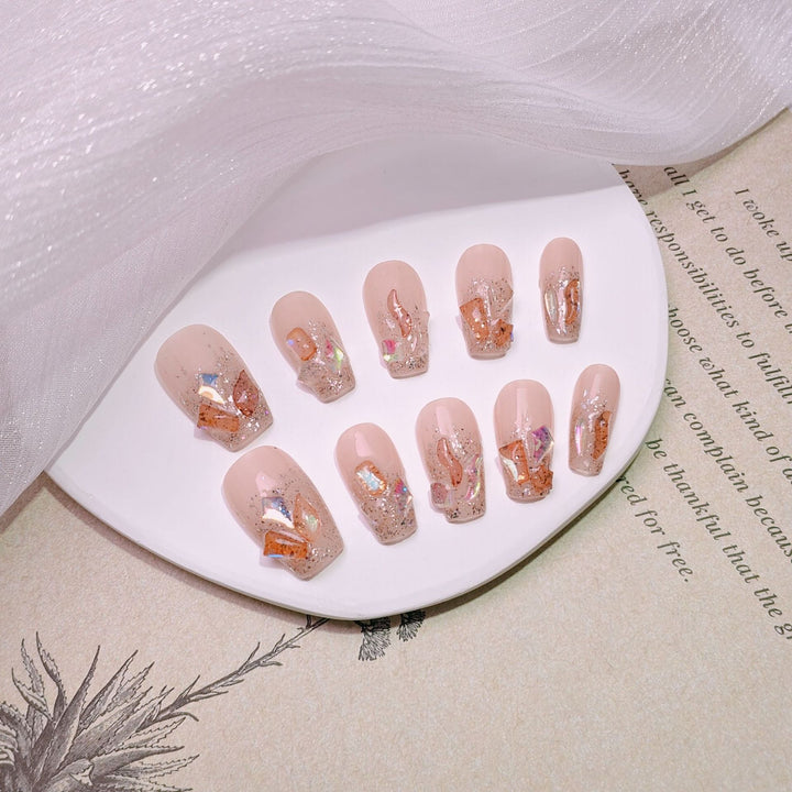 Elegant French Tip Press-On Nails Bowlift