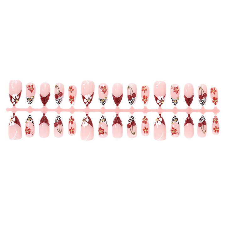 Creative Nail Design Set with Elegant Flower and Leopard Elements Bowlift