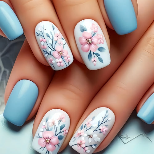 Floral Design Nail Art Extensions Bowlift