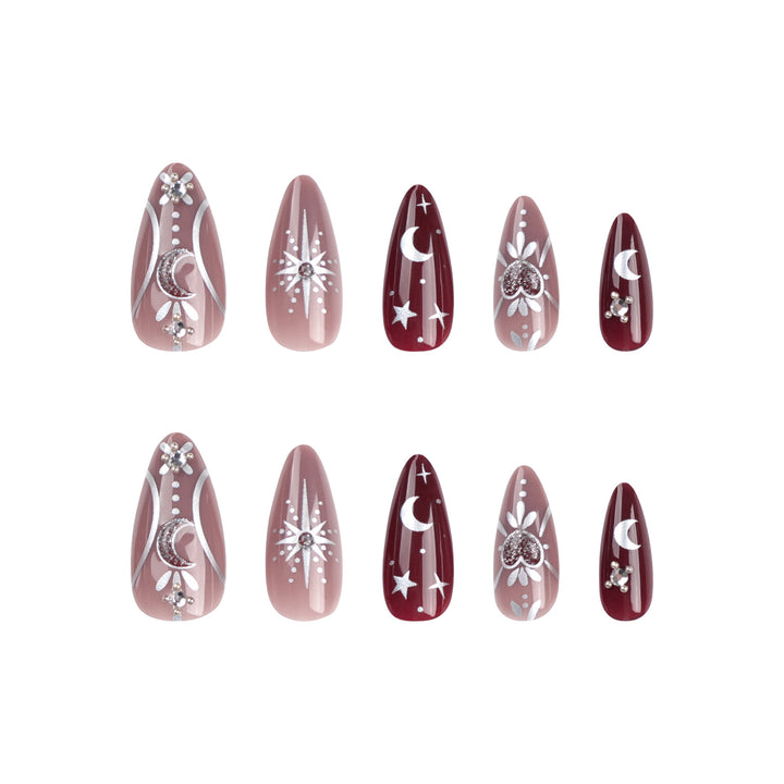 Artful nail extensions in unique moon design Bowlift