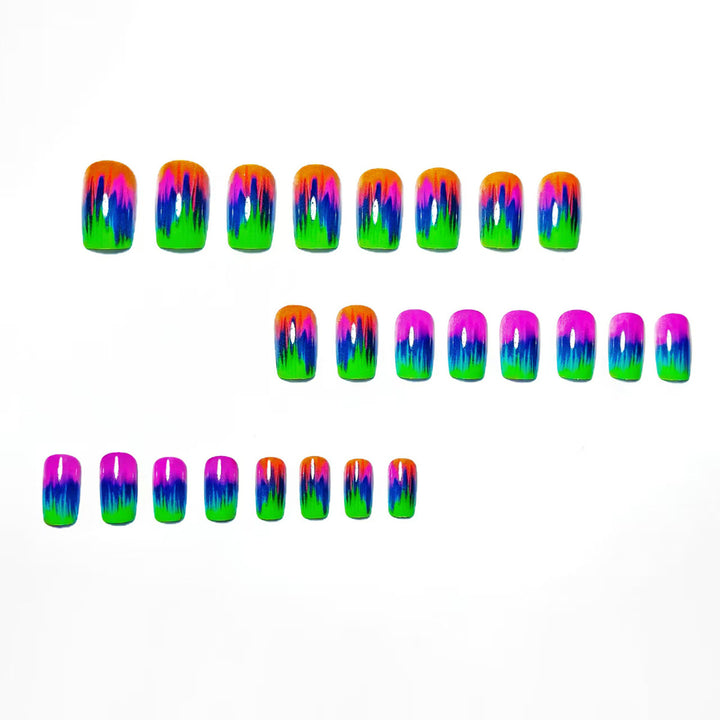 Creative Nail Art in Modern Neon Gradient Design Bowlift