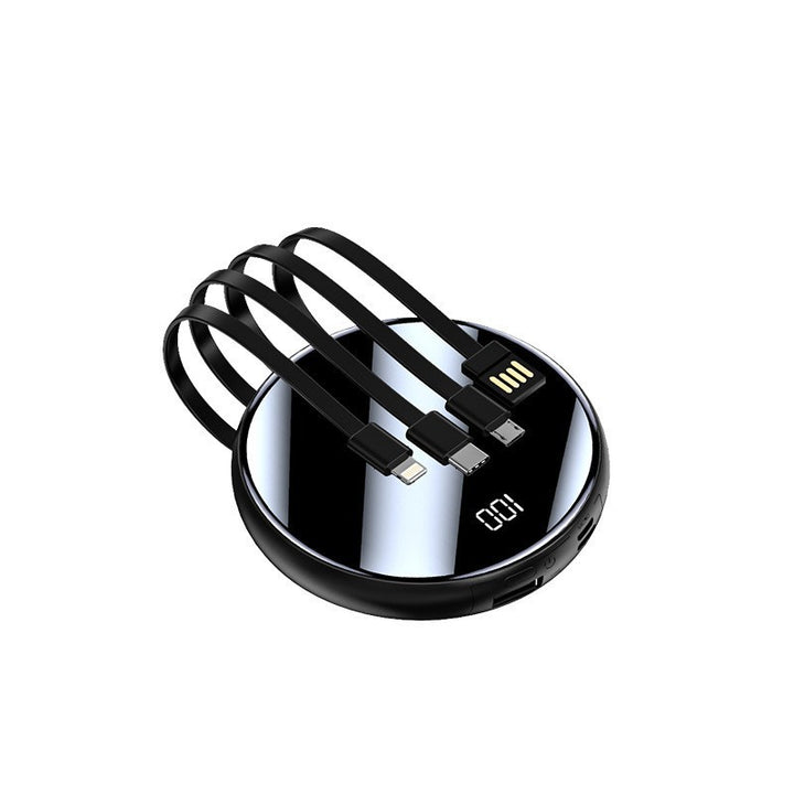 Portable power bank with digital display and multifunctional charging cables Bowlift