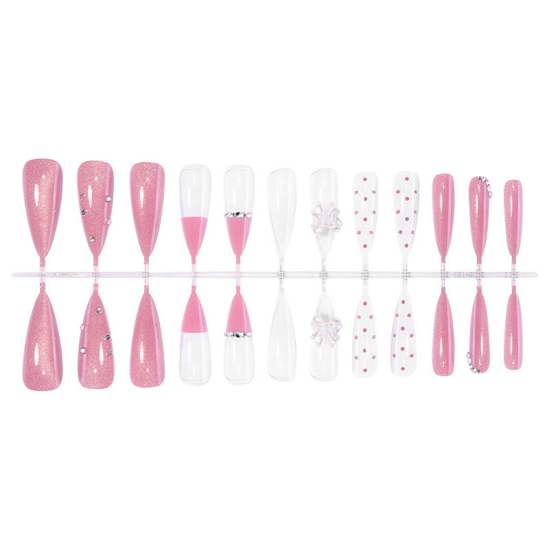 Artificial Nail Design Set with Glamorous Glitter and Pearl Decorations Bowlift