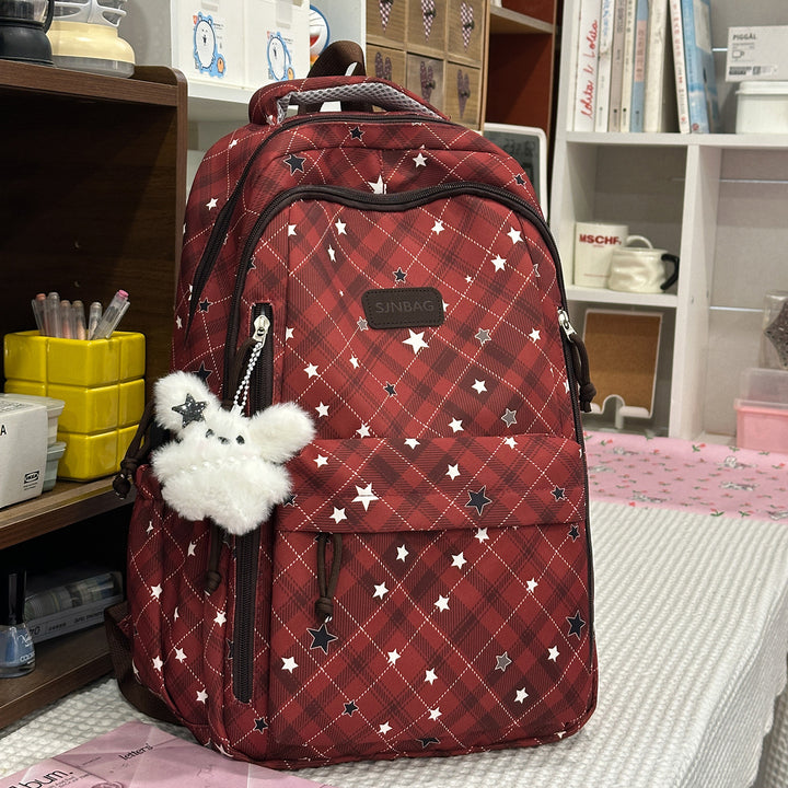 Plaid Patterned Backpack Bowlift