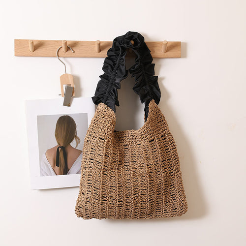 Elegant Handbag with Ruffled Handle Bowlift