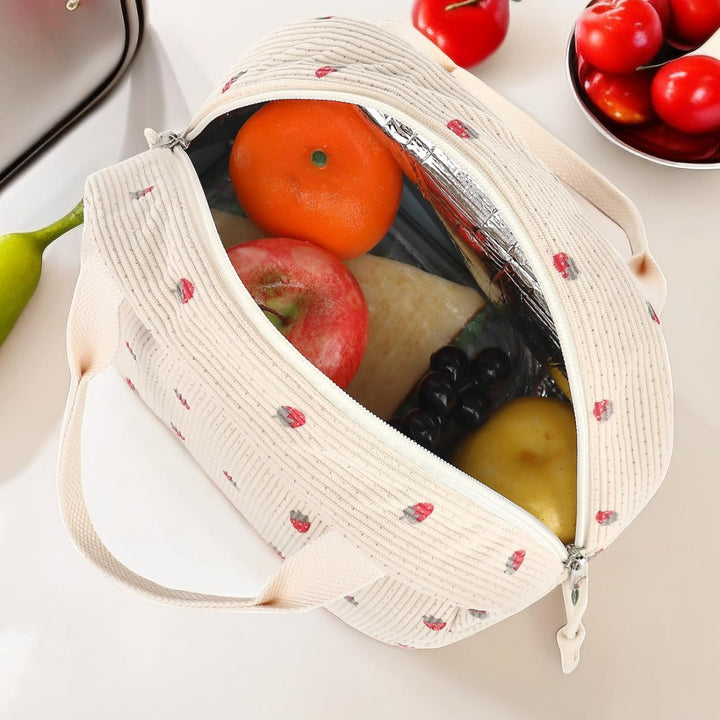 Insulated Strawberry Print Lunch Bag Bowlift
