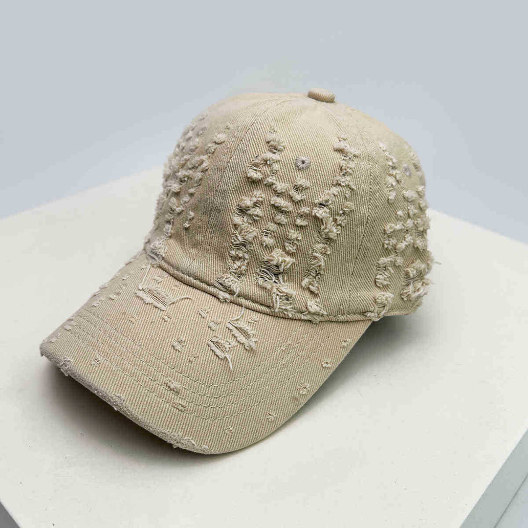 Women's Distressed Textured Baseball Cap Bowlift