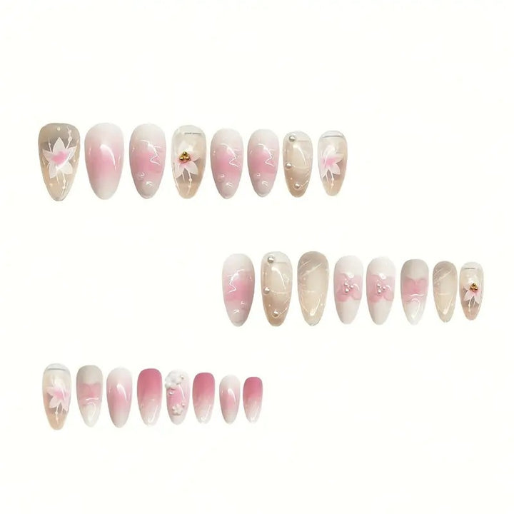 Decorative Floral Acrylic Nail Art Enhancements Bowlift