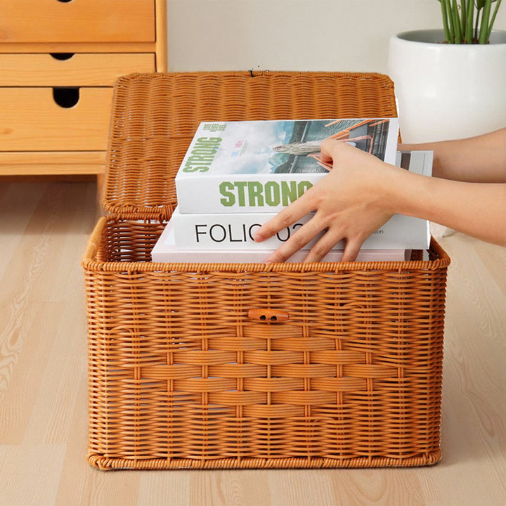 Versatile Natural Woven Storage Chest Bowlift