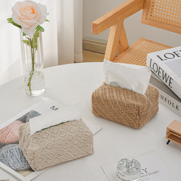 Decorative Textured Tissue Box Cover Bowlift