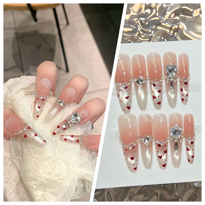 Artistic Stiletto Press-On Nail Set with Charming Patterns Bowlift