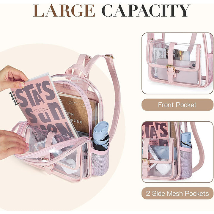 Transparent Backpack Bag with Organized Interior Bowlift