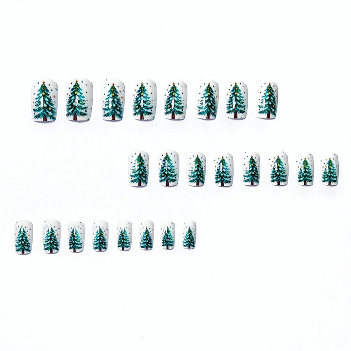 Artificial Nails In Festive Winter Forest Design Bowlift