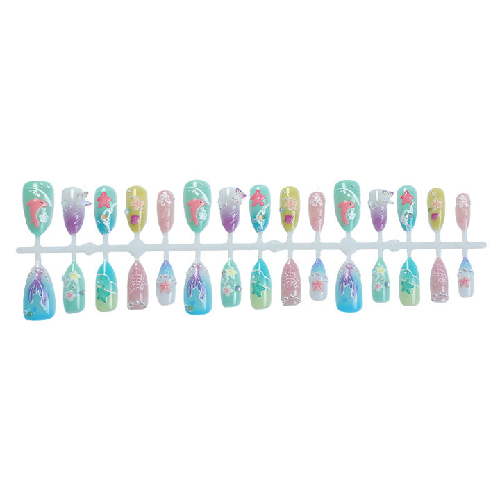 Artistic Underwater-Themed Press-On Nails Bowlift