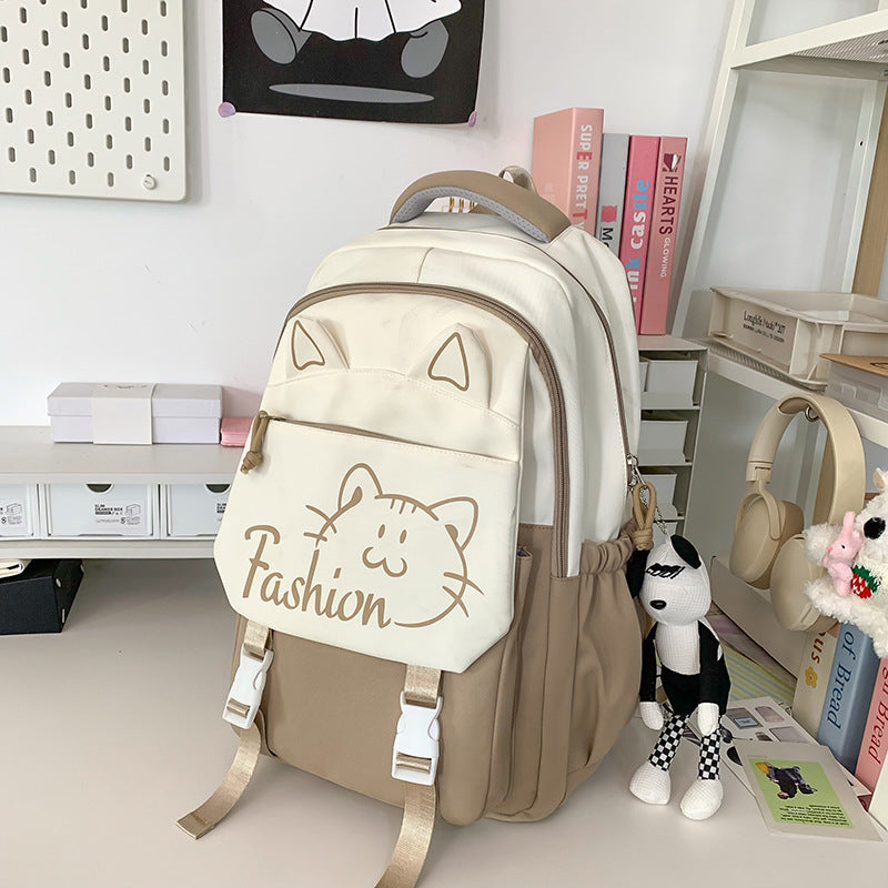 Backpack with Cute Cat Ears and Practical Compartments Bowlift