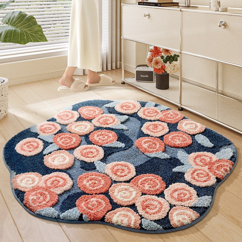 Unisex Floral Pattern Bath Mat Bowlift