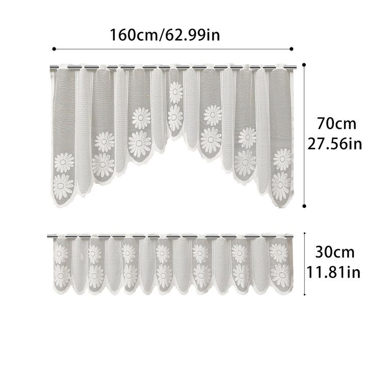 Floral Lace Tiered Window Curtains