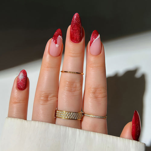 Glamorous Glittery Stiletto Press-On Nails Bowlift