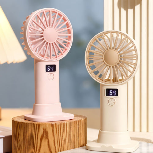 Ladies Portable Hand Fan with Digital Speed Display Bowlift