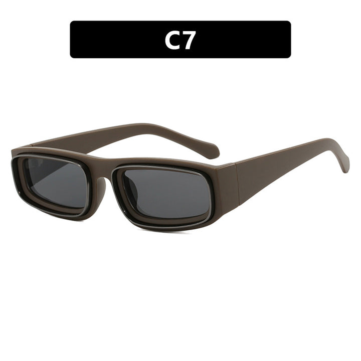 Ladies trendy rectangular sunglasses with elegant color play Bowlift