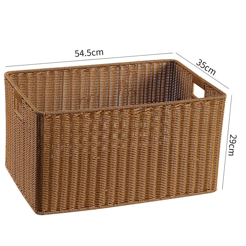 Handwoven Storage Basket with Cutout Handles Bowlift