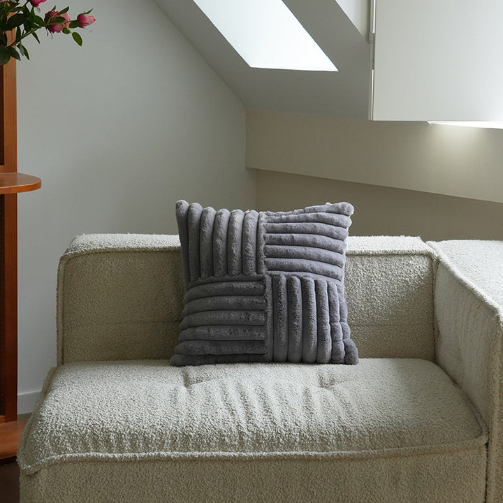 Textured Plush Decorative Cushion