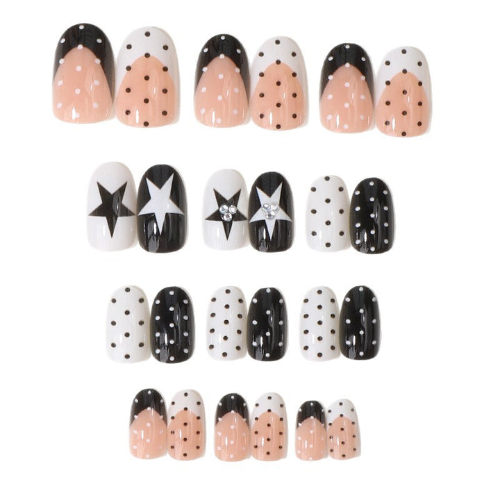 Artistic Star-Patterned Press-On Nail Tips Bowlift