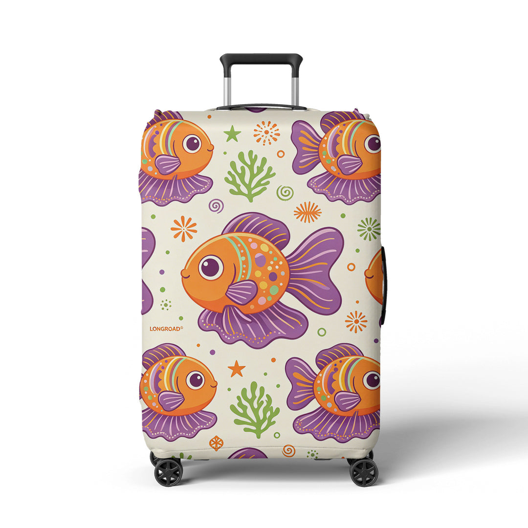 Women's suitcase cover with cheerful Bowlift motif