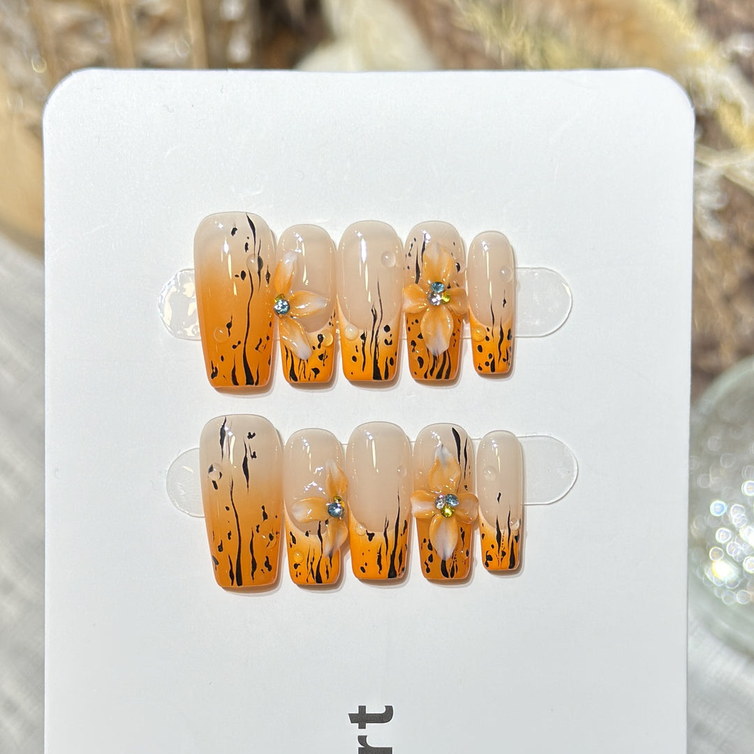 Floral Ombre Press-On Nail Set Bowlift