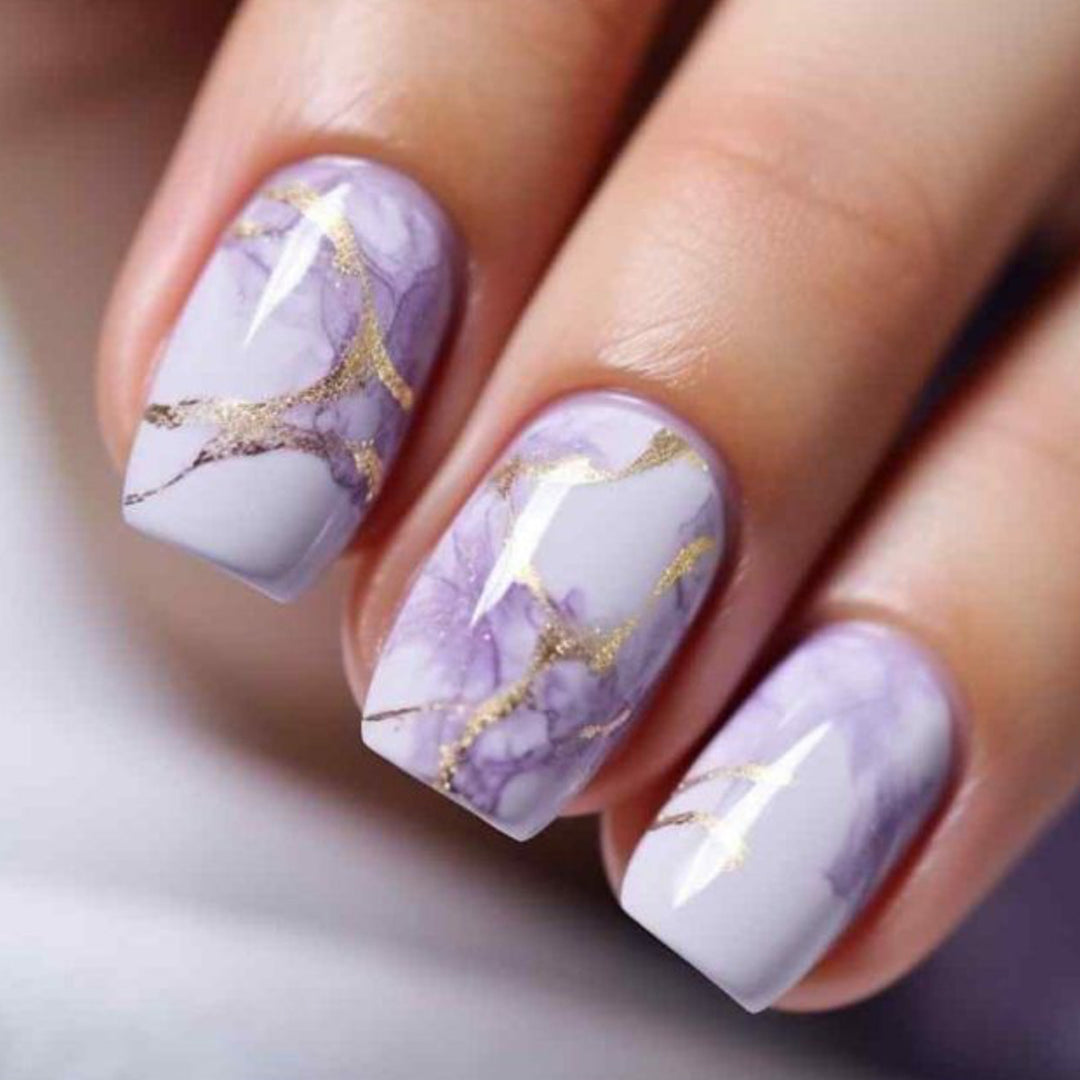 Stylish Marble Effect Nail Art Extensions Bowlift