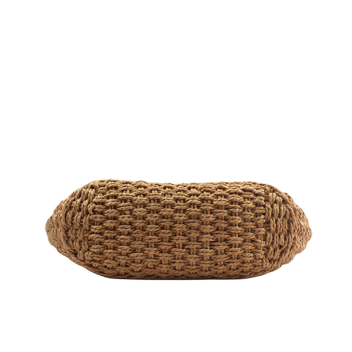 Natural straw bag with elegant leather handles Bowlift