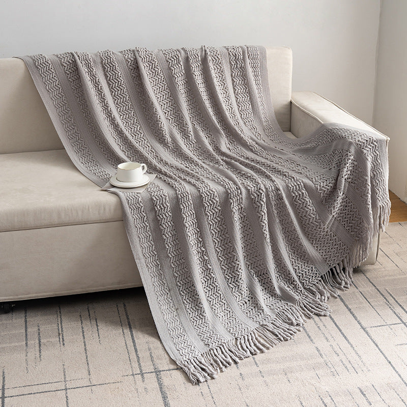 Textured Knit Throw Blanket