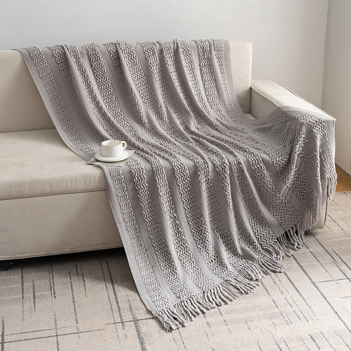 Textured Knit Throw Blanket