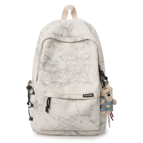 Artistic Marble-Patterned Backpack