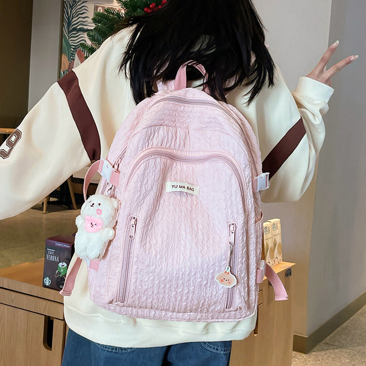 Textured Multi-Pocket Backpack