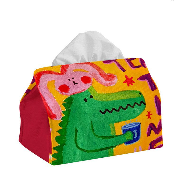 Decorative Cartoon-Themed Tissue Box Cover Bowlift