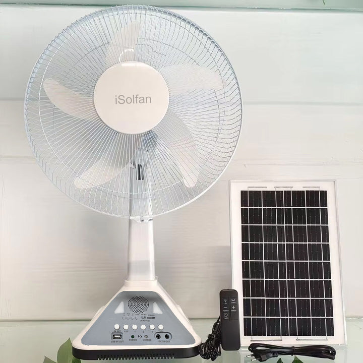 Women's Portable Solar-Powered Fan with Remote Control and USB Connection Bowlift