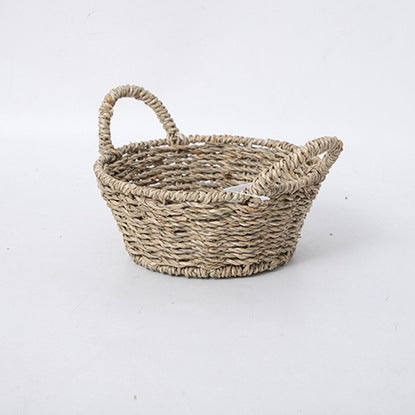 Handwoven Round Storage Basket Bowlift