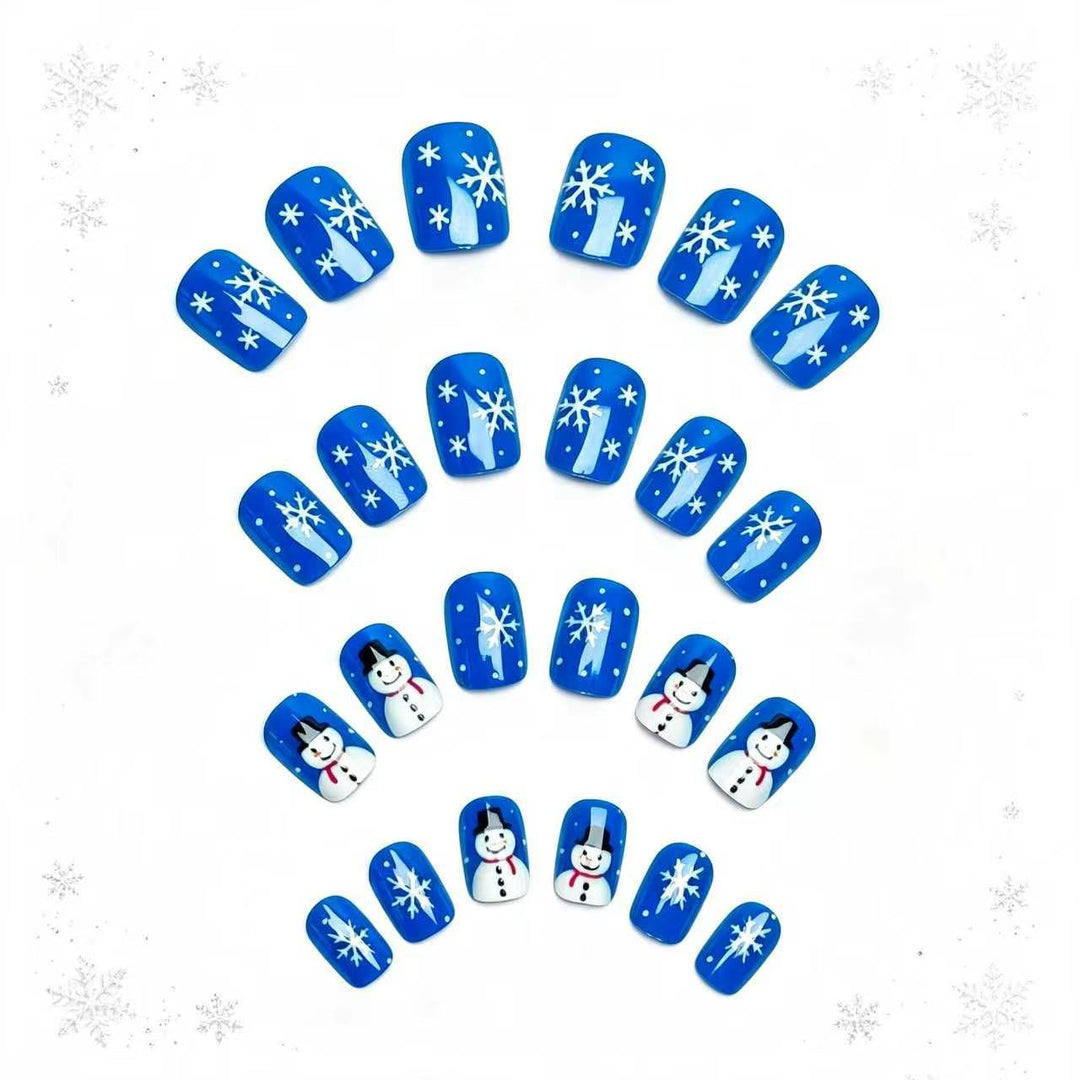 Artificial nails with festive snowman design Bowlift