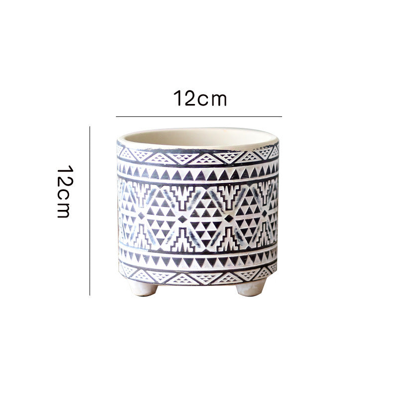 Decorative plant pot with geometric pattern Bowlift