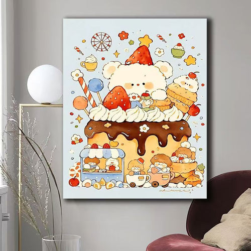 Whimsical Dessert-Themed Canvas Art Print Bowlift