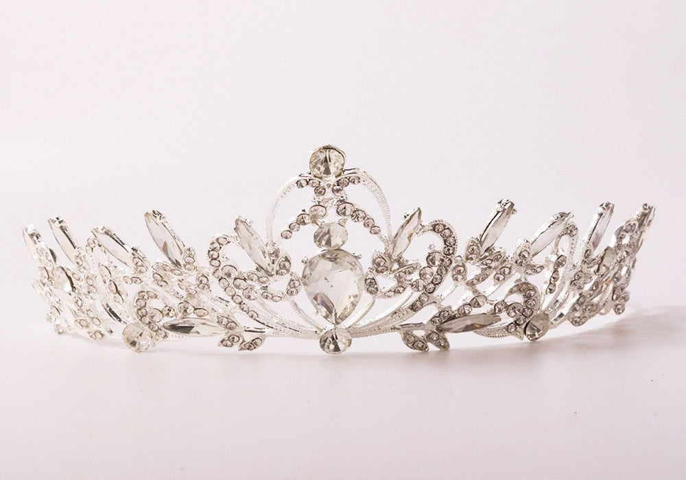 Ladies Elegant Headband with Floral Decorations and Rhinestones Bowlift