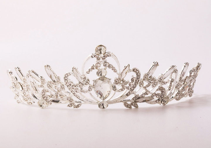 Ladies Elegant Headband with Floral Decorations and Rhinestones Bowlift