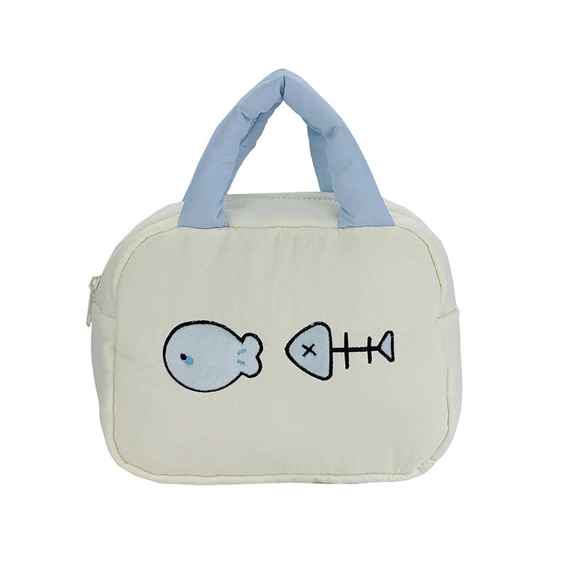 Cute Embroidered Fish-Themed Lunch Bag Bowlift
