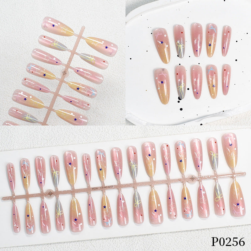 Colorful Patterned Press-On Nail Art Set Bowlift